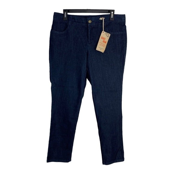 Dockers Womens Jeans Adult Size 12 Petite Dark Wash Slim Leg Khaki Diem  NEW - Picture 3 of 7